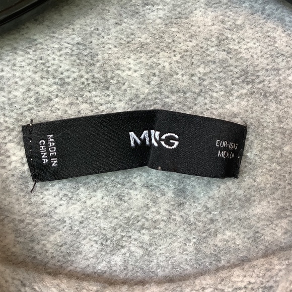 MNG Womens Gray Sweater Acrylic Wool Rolled Edge Neckline Size S - Picture 7 of 8